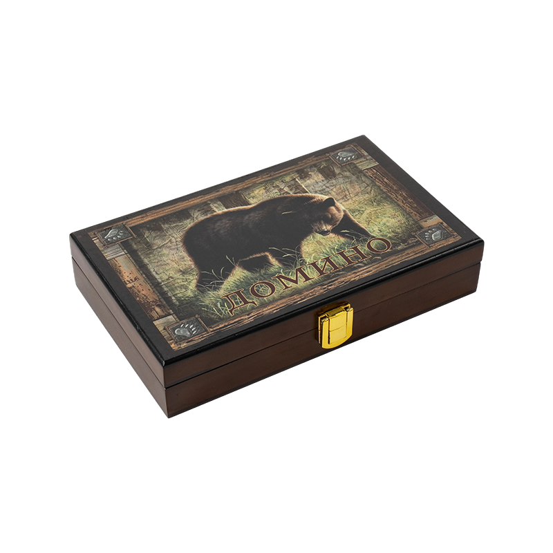 Nostalgic Style Collection Wooden Box Double Anim na Domino