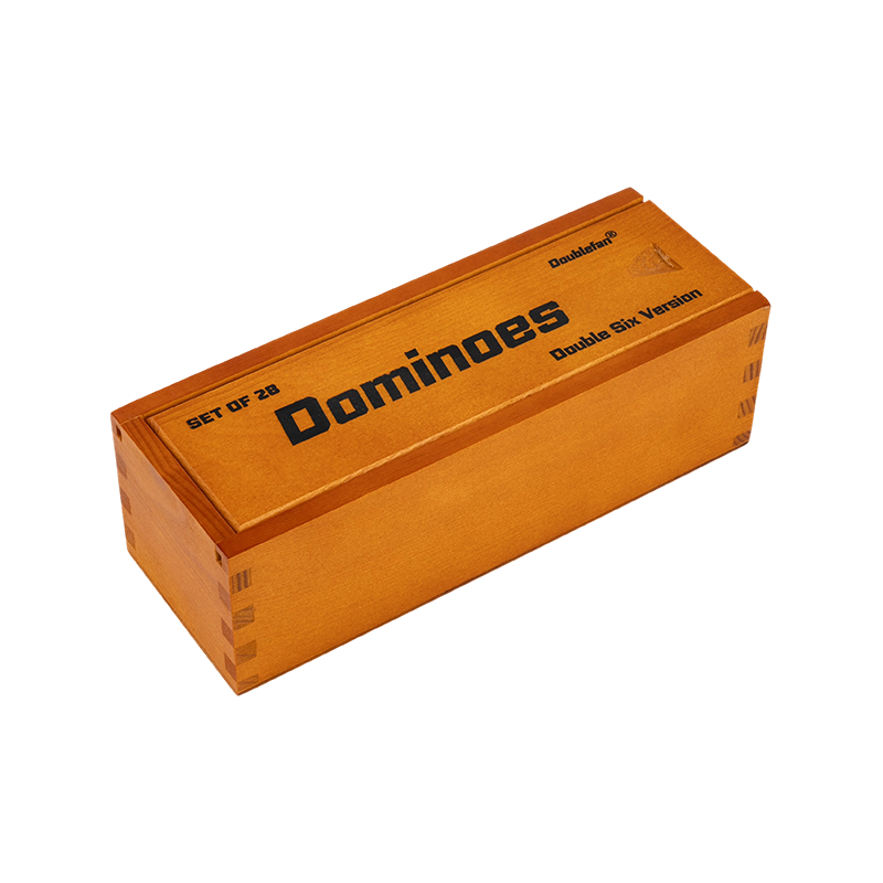 Log Style Wooden Box Double Anim na Domino
