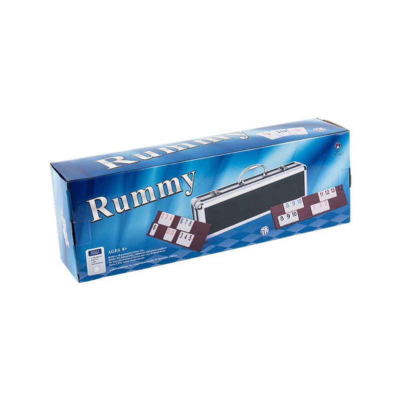 2-4 Mga manlalaro portable rummy board game na may aluminyo case