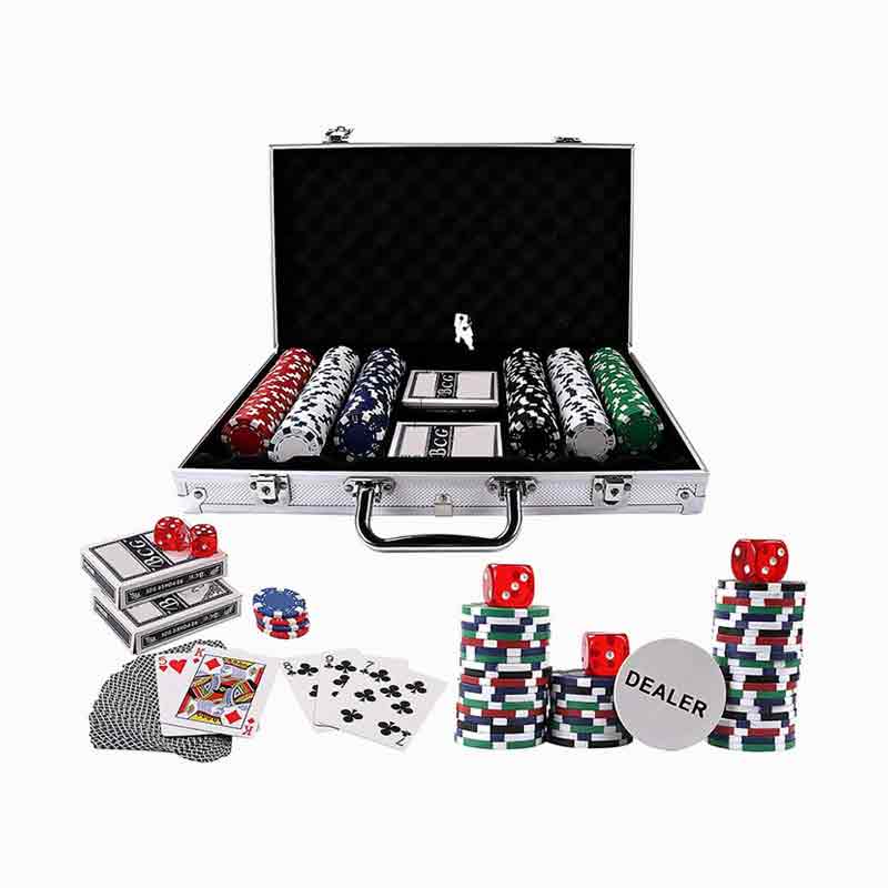 300psc Texas Hold'em Poker Chips Itakda sa Aluminum Box