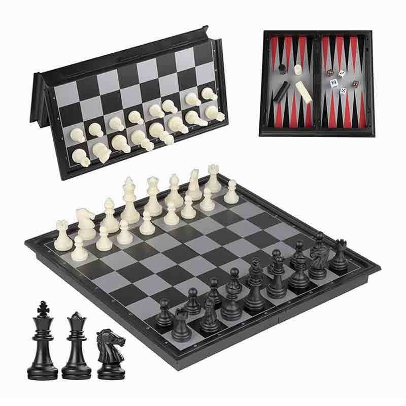 Laki ng Paglalakbay 3 sa 1 set plastic chess set